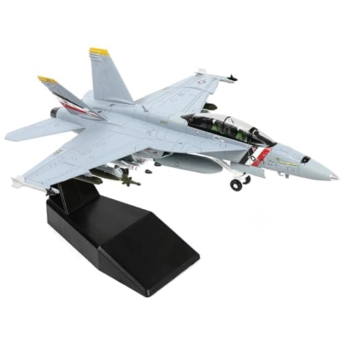 Image of NUOTIE 1/100 F/A-18F Super Hornet VFA-2 Diecast Metal Aircraft Model - F18F VFA-2 Fighter Jet Model Kit with Bracket for Collection and Gift