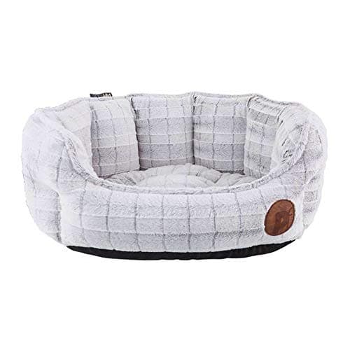 Image of Petface Plush Oval Dog Bed with Removeable Cushion, Machine Washable, Medium (Pack of 1)
