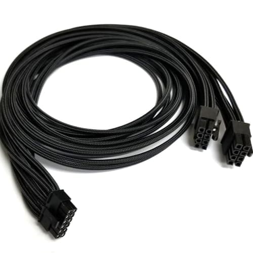 Image of lilila-ree Dual CPU 8 Pin Male to 12VHPWR 16 Pin(12+4) Female Cable – 600W PCIe 5.0 GPU Power Adapter, 16AWG, 24-Inch (60cm) – For ASUS, Seasonic, Phanteks Revolt PSUs, for RTX 4090/4080/3090 Ti