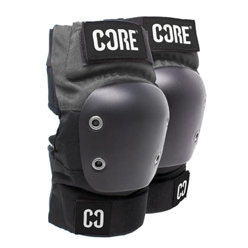 Image of Core Protection Street Elbow Pads Suitable for Kids, Teens & Adults Elbow Protection for Skateboarding, Scooters & Skating Adjustable Pads Black/Grey - Large