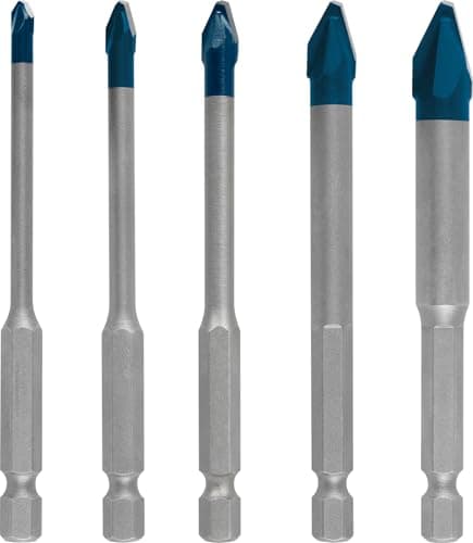 Image of Bosch 5x EXPERT HEX-9 Hard Ceramic Drill Bit Set (for Hard tiles, Soft tiles, Ø 4-10 mm, Professional Accessory Impact Drill/Driver, Rotary Drill/Drivers)