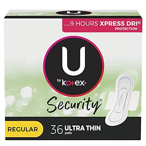 Image of U by Kotex Security Ultra Thin Feminine Pads with Wings, Regular Absorbency, Unscented, 36 Count
