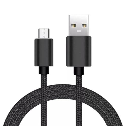 Image of iTechCover Braided USB Cable Charging Cord/Charger Power Lead Wire Compatible with Alcatel One Touch Pixi 4 / Black / (3m / 9.9ft)