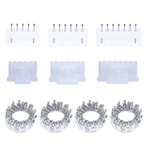 Image of CQRobot JST XHB 2.54 mm Pitch 5-Pin/6-Pin/7-Pin Electronic Connector IC Male Plugs, Female Sockets Housing and T-Shaped Crimp Terminal Kit. 45 Sets/360 Pieces Wire-to-Board Adapter Cable Assembly.