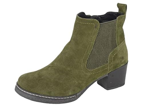 Image of Cipriata L541 ALESSINA Real Suede Ankle Boot (Khaki Real Suede, UK Footwear Size System, Adult, Women, Numeric, Medium, 5)