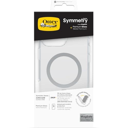 Image of OtterBox Drop Protection Bundle for iPhone 16 Pro Max; Symmetry Series Clear MagSafe Case 3x Tested to Military Standard and Premium Glass Screen Protector, Clear
