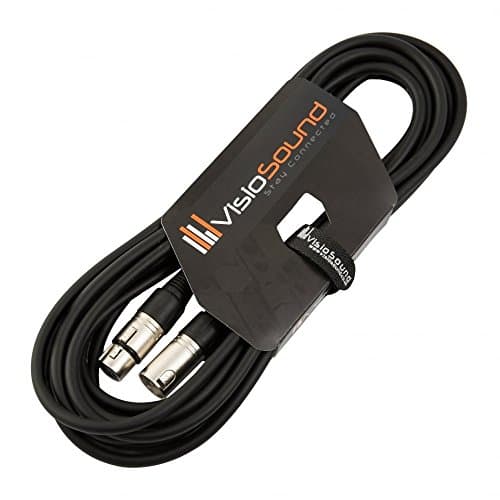Image of VisioSound Male to Female XLR Mic Lead/Balanced Microphone/Mic Patch Cable / 7 Colours 6m Black