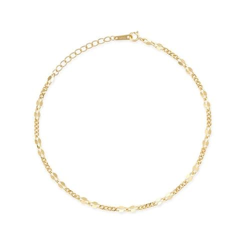 Image of Elk & Bloom 18K Gold Anklet - India Jewellery, Dainty Boho Ankle Bracelet, Bead Chain for Women