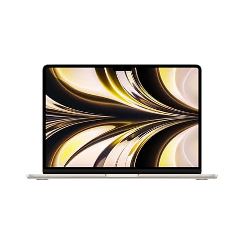 Image of Apple 2022 MacBook Air laptop with M2 chip: 13.6-inch Liquid Retina display, 8GB RAM, 256GB SSD storage, backlit keyboard, 1080p FaceTime HD camera. Works with iPhone and iPad; Starlight