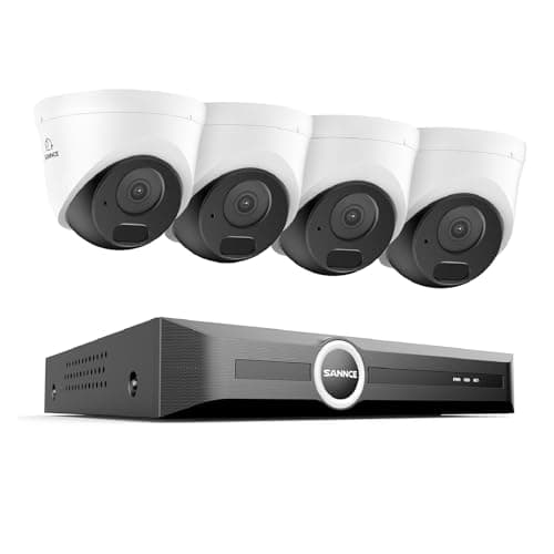 Image of SANNCE 8CH POE CCTV Security Camera System, 6MP Network Video Recorder PoE 8 Channel 4K NVR with 4x 3MP Outdoor Home Security IP Cameras, Human/Vehicle Detection, NO HDD