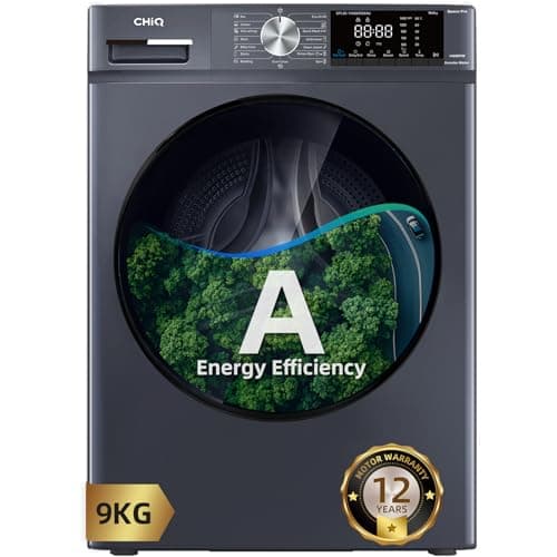 Image of CHiQ CFL90-14586IM3XAU, Front Load Washing Machine 9kg, Space Pro, Counter Depth, Large Drum, Quiet Inverter Motor, 1400rmp, AI Smart Program, Grey [Energy Class A]
