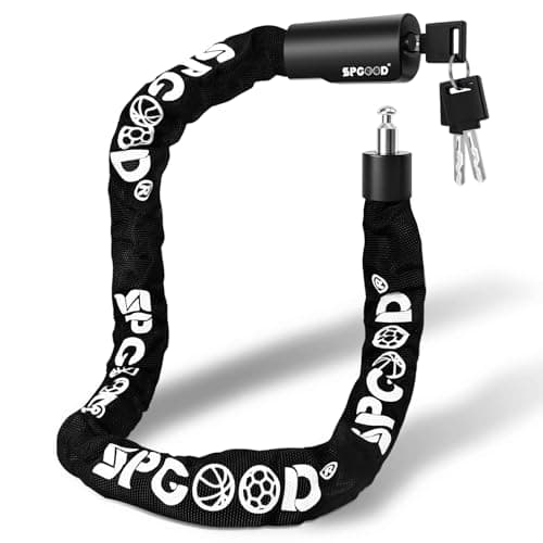 Image of SPGOOD Bike Lock with 3 Keys - 90 cm with 6 mm Steel Chain, Anti-Theft High Security Bicycle Chain Lock with Waterproof Cover for Bicycle, E-Bike, MTB, Motorcycle