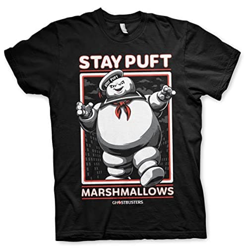 Image of Ghostbusters Officially Licensed Stay Puft Marshmallows Mens T-Shirt (Black), Large