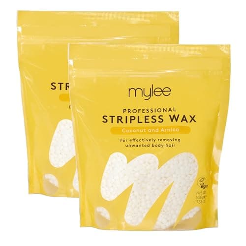 Image of Mylee Professional Hard Wax Beads 1Kg, Stripless Depilatory Waxing Pellets Solid Film Beans No Strip Needed, Painless Gentle Hair Removal of Full Body, Face & Bikini Line (Coconut & Arnica)