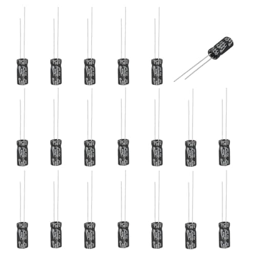 Image of sourcing map 20 Pcs 4.7uF 50V Non-Polarized Electrolytic Capacitor, 5x11mm Non-Polar Upgrade Capacitors for Audio Tweeter Speaker Crossover Frequency Divider Amplifier, Black