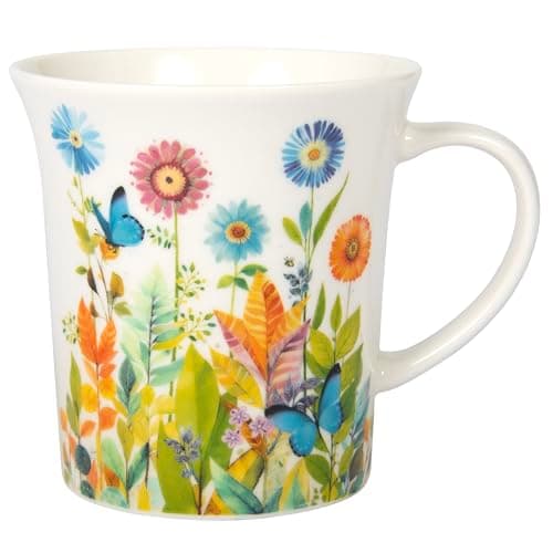 Image of Lesser & PAVEY Portfolio Butterfly Flowers Mug Bug Art, Tea and Coffee Mugs for Hot Drinks | Fine China Printed Mugs for Kitchen & Home | Reusable Ceramic Cups for Every Occasion