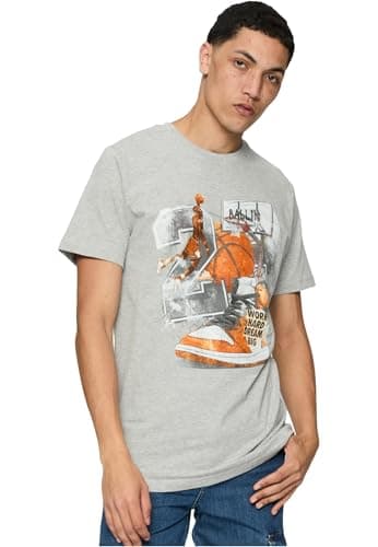 Image of Mister Tee Men's Vintage Ballin Tee, Heather Grey, XS