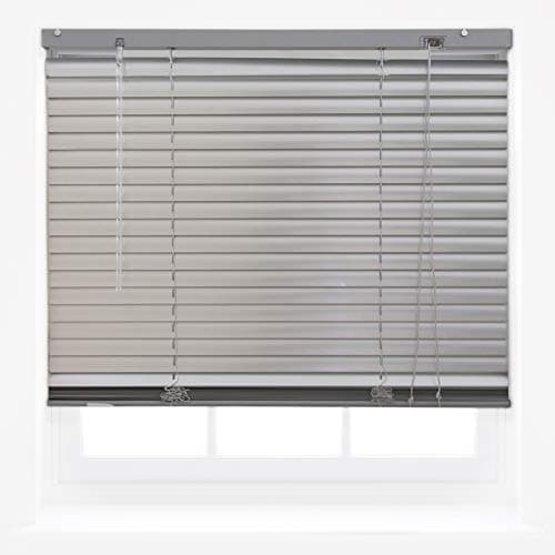 Image of FURNISHED Silver Venetian Blinds Aluminium Material Easy Fit Curtains Home Office Venetian Window Blind New - 100W x 150L cm