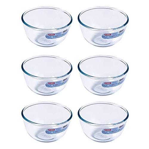 Image of Pyrex Classic Round Glass Bowl Ovenproof and Microwave Safe 0.5 Litre Transparent (Pack of 6)