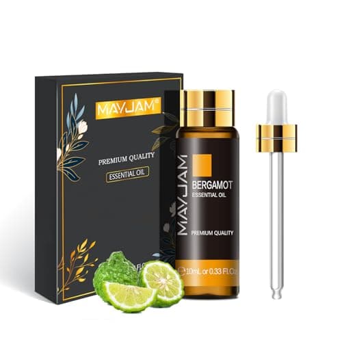 Image of MAYJAM Bergamot Essential Oil 10ML - Pure, Undiluted - Premium Quality Essential Oils with Glass Dropper - for Diffuser and DIY Candle Making