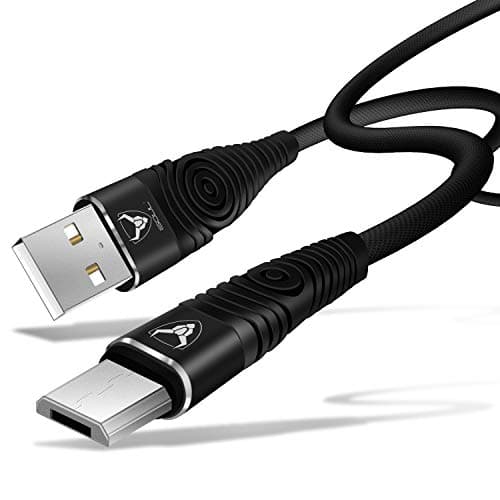 Image of iSOUL Micro USB Cable [Heavy Duty] Nylon Braided Data Sync Fast Charger Charging Cable Lead Cord Compatible with Samsung, Nexus, Huawei, Sony, Android Smartphone, LG, HTC, PS4 and More (2m, Black)