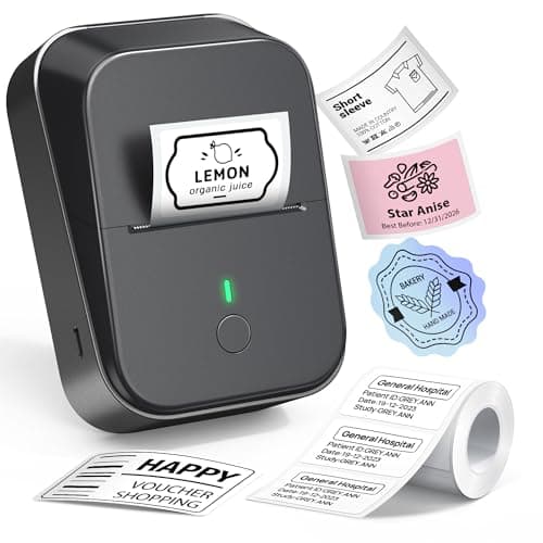 Image of ETIKEZ PM260 Label Maker Machine with Tape, 2 Inch Bluetooth Thermal Label Printer, Inkless Portable Sticker Printer with Multiple Templates,Smart AI APP for Office, School, Black