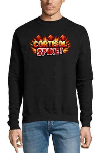 Image of Pixel Art Stress Level Increase Cotton Sweater Sweatshirt Pullover Jumper Black X-Small