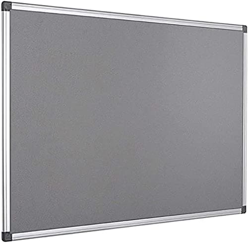 Image of KAV 60 cm x 45cm Aluminium Frame Felt Notice Pin Board - Notice Board Bulletin Frame for Office, School, Bedroom, Memo, and Home (Grey)