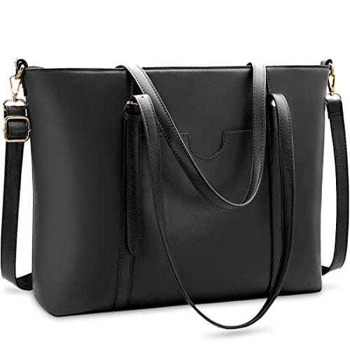 Image of NUBILY Women Handbag Laptop Tote Bag 15.6 Inch Leather Large Tote Bag Lightweight Shoulder Office Bag Lady for Work Shopping