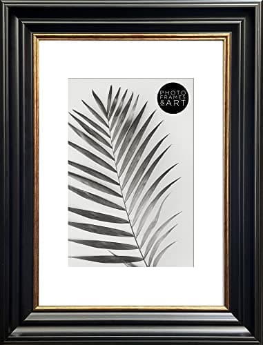 Image of pf+a REAL GLASS Vintage Frame For A5 Photo - Black & Copper Gold frame A4 For A5 With Mount