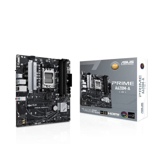Image of Asus PRIME A620M-A-CSM - Corporate Stable Model, AMD A620, AM5, Micro ATX, 4 DDR5, VGA, HDMI, DP, GB LAN, PCIe4, 2x M.2