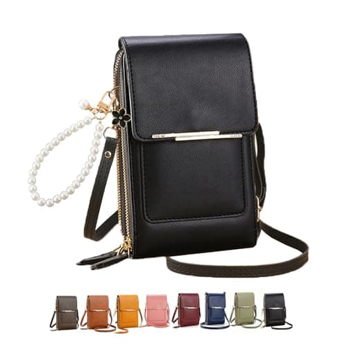 Image of OADAA 2026 New Anti-Theft Leather Bag for Women, Touchscreen Phone Crossbody Bag for Women, Touchscreen Crossbody Purse with 1Pc Keychain (Black)