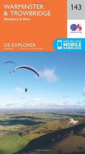 Image of Warminster & Trowbridge Map | Westbury & Mere | Ordnance Survey | OS Explorer Map 143 | England | Walks | Hiking | Maps | Adventure