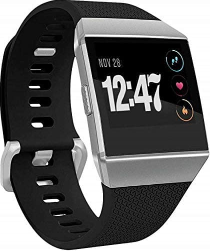 Image of Panda Bobo Silicone Strap Replacement, Compatible with Fitbit Ionic (Black, Large) – Classic Soft Sport Wristband with Secure Metal Buckle, Adjustable Waterproof Watch Band for Men and Women