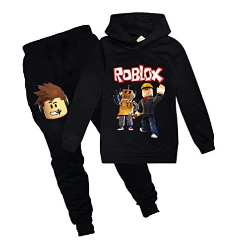 Image of Game Sweatshirt Boys Hoodies Girls Kids Outfits Cartoon Characters Pullover Cotton Trousers Clothes 2Pcs Sets (black 1, 9-10 Years)