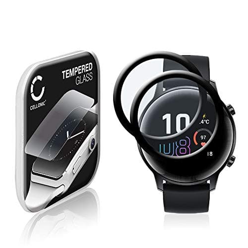 Image of CELLONIC 2x Screen Protector for Honor Magic Watch 2 (42mm) Fitness Tracker Smart Watch Face Protector - 3D Full Cover 0,33mm Full Glue 9H Tempered Glass Display Cover Black