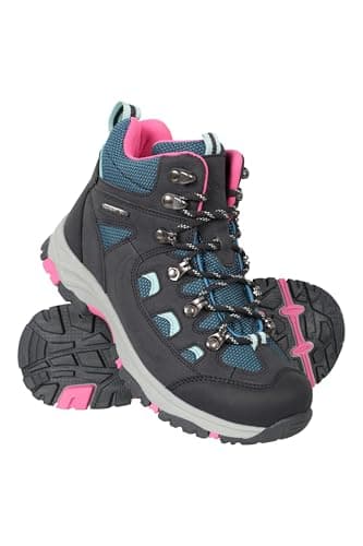 Image of Mountain Warehouse Adventurer Kids Waterproof Boots - IsoDry Footwear with Synthetic Upper, Heel & toe bumpers - For Spring Summer, Hiking, Outdoors & Walking Navy Kids Shoe Size 11