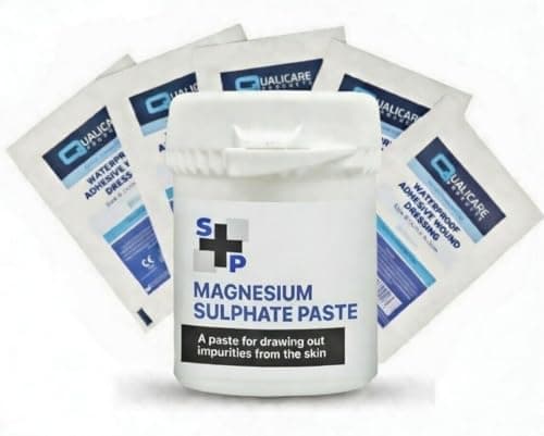 Image of S+P PHENOL-FREE Magnesium Sulphate Paste 50g Bundle + 5 Waterproof Dressings – Deep Powerful Drawing Paste with PCMX, No Phenol Sting or Burn!