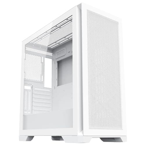 Image of CiT Pro Creator XE Mid-Tower High-Airflow E-ATX PC Gaming Case With 1 x USB3.0 & 2 x USB2.0 Mesh Front Panel With Tempered Glass Side Panel and 3 x Dust Filters | White No Fans