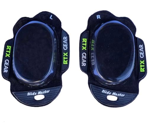 Image of RTX Gear Slide Master Race Track Asphalt Pro Glide Solid Motorcycle Biker Knee Slider Pucks - Accessory for Biker Leather Suits Trouser Pants (Black)