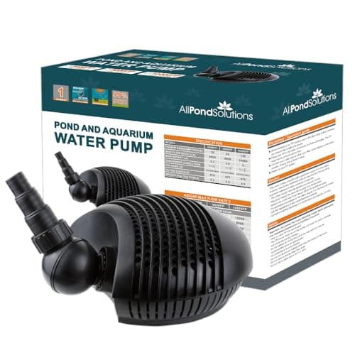 Image of AllPondSolutions Pond Filter Pump 8000 L/H, Fully Submersible - Energy Efficient Koi Fish Waterfall Pump 6mm Solids Handling. 8000PP