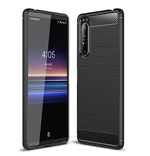 Image of CruzerLite Sony Xperia 1 II Case, Carbon Fiber Texture Design Cover Anti-Scratch Shock Absorption Case for Sony Xperia 1 II (Black)