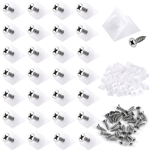 Image of Drawer Repair Kit, 50 pcs Drawer Supports Drawers Bottom Sagging Repair Fix Mending Wedges with Screws, Plastic Corner Brace Angle Code Bracket Fastener for Furniture