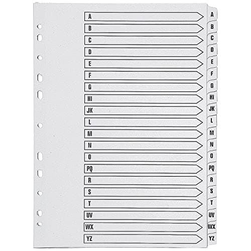Image of Q-Connect A4 A-Z 20 Part Polypropylene Index Multi Punched - White