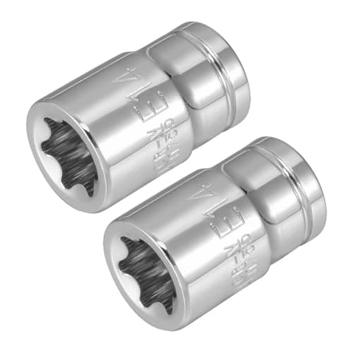 Image of TA-VIGOR 2Pcs 3/8-inch Drive E14 Torx Shallow Socket, Cr-V Drive Socket Steel for Auto Repairing and Household