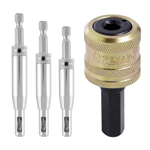 Image of Trend Snappy 4-Piece Drill Bit Guides Set for Accurate Pilot Hole Drilling, Self-Centring, Quick Release System, SNAP/DBG/Set