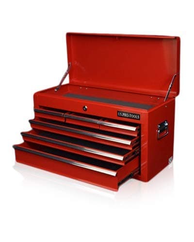 Image of us pro tools TOOL BOX 6 DRAWER MOBILE TOOL CHEST PORTABLE TOOL CABINET RED BALL BEARING SLIDE DRAWERS