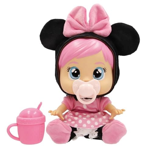 Image of CRY BABIES DISNEY MINNIE Nurturing Doll Cry Babies Loving Care Inspired By Minnie Mouse, Includes 3 Accessories And Cries Real Tears Kids Age 3+ and up