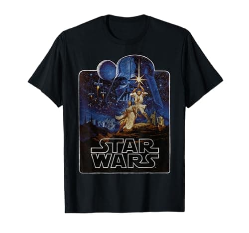 Image of Star Wars Epic Classic New Hope Vintage Poster Badge T-Shirt