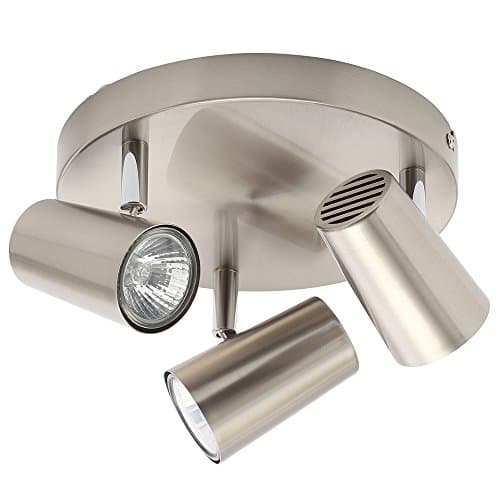 Image of LITECRAFT Chobham Spotlight Plate Adjustable GU10 Ceiling Light - (3 Light, Satin Nickel)